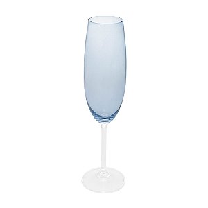 CONJUNTO 6 TAÇAS DE CHAMPANHE DE CRISTAL ECOLÓGICO BANQUET AZUL 200ML - WOLFF