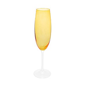 CONJUNTO 6 TAÇAS DE CHAMPANHE DE CRISTAL ECOLÓGICO BANQUET ÂMBAR 200ML - WOLFF