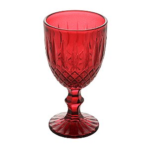CONJUNTO 6 TAÇAS DE ÁGUA DE VIDRO GREEK VERMELHO 345ML - WOLFF