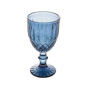 CONJUNTO 6 TAÇAS DE ÁGUA DE VIDRO GREEK AZUL ESCURO 345ML - WOLFF