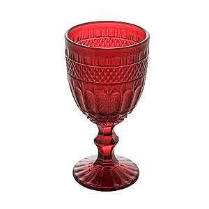 CONJUNTO 6 TAÇAS DE ÁGUA DE VIDRO BRAND VERMELHO 345ML - WOLFF