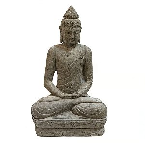 ESCULTURA BUDA BALI PEDRA VULCANICA A100CM