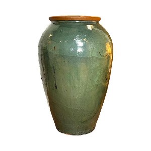 VASO RUSTICO DE CERAMICA IMPORTADO DUBAI VERDE D70XA115CM