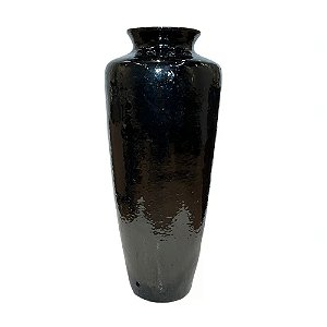 VASO VIETNAMITA DE CERAMICA IMPORTADO BENIN PRETO D40XA97CM