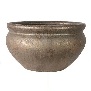 BACIA VIETNAMITA CERAMICA IMPORTADO GRECIA BRONZE D72XA43CM