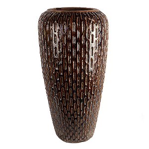 VASO RUSTICO DE CERAMICA IMPORTADO AFRICA MESCLADO D31XA66CM
