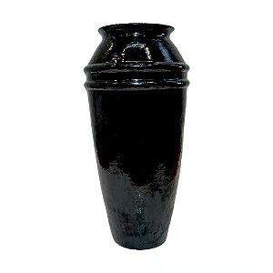 VASO VIETNAMITA DE CERAMICA IMPORTADO JAKARTA PRETO D33XA70CM