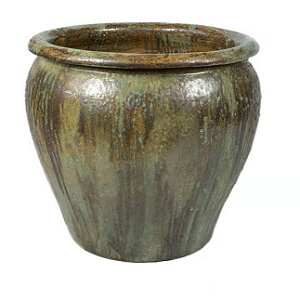 VASO VIETNAMITA DE CERAMICA IMPORTADO THAI MUSGO D53XA48CM