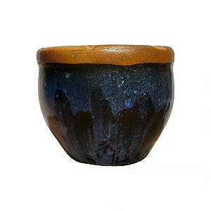 VASO RUSTICO DE CERAMICA IMPORTADO MARRAKECH AZUL D56XA48CM