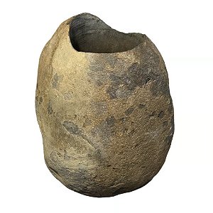 CACHEPOT BALI EM PEDRA VULCANICA D30XA45CM