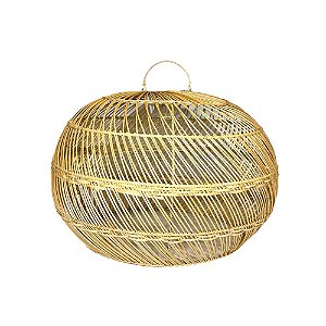 LUMINARIA PENDENTE FIBRA RATTAN IMPORTADA MACEIO D60XA40CM
