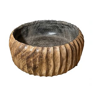 CENTRO DE MESA ENTALHADO TEKA BALI DINGIN D34XA14CM