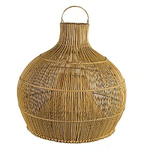 LUMINARIA PENDENTE FIBRA RATTAN IMPORTADA BUZIOS D50XA50CM