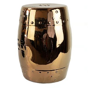 GARDEN SEAT EM PORCELANA BRONZE