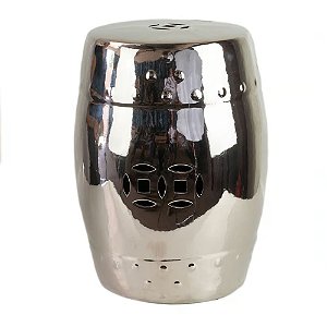 GARDEN SEAT EM PORCELANA PRATA