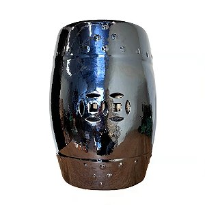 GARDEN SEAT IMPORTADO PORCELANA AZUL NAVY D30XA45CM
