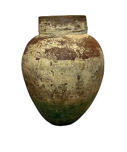 VASO DE BARRO ANTIGO MORINGA MESCLA VERDE BAHIA D39XA54CM