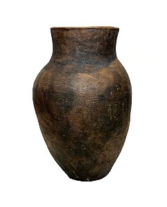 VASO DE BARRO ANTIGO MORINGA ESCURA BAHIA D34XA54CM