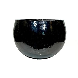 BACIA VIETNAMITA CERAMICA IMPORTADA NEPAL PRETO D41XA30CM