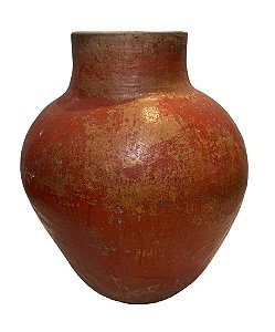 VASO DE BARRO ANTIGO MORINGA MESCLA AVERMELHADA D42XA52CM