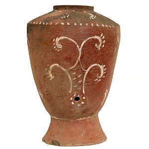 VASO DE BARRO ANTIGO TALHA TERRACOTA DESENHADA BAHIA D35XA50CM