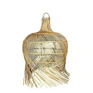 LUMINARIA PENDENTE FIBRA RATTAN IMPORTADA ARACAJU D45XA50CM