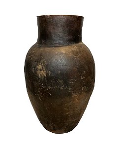 VASO DE BARRO ANTIGO MORINGA ESCURA BAHIA D32XA57CM