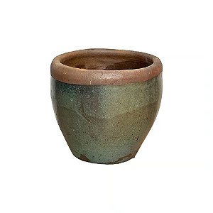 VASO RUSTICO DE CERAMICA IMPORTADO MARRAKECH VERDE D46XA41CM
