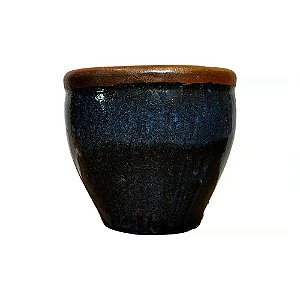 VASO RUSTICO DE CERAMICA IMPORTADO MARRAKECH AZUL D46XA41CM