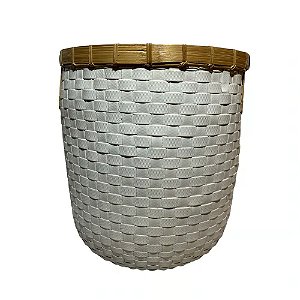 CESTO FIBRA SINTETICA BALI RUMAH REDONDO BRANCO D33XA35CM