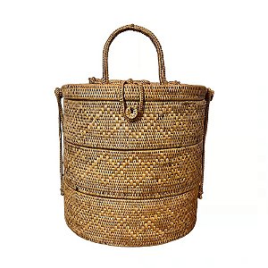 CESTA ORGANIZADORA ARTESANAL BALI EM RATTAN