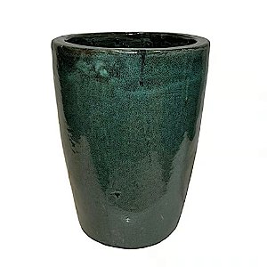 VASO VIETNAMITA DE CERAMICA IMPORTADO MONACO MOSS GREEN D35XA45CM