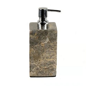 PORTA SABONETE LIQUIDO PEDRA NATURAL CINZA D8XA14CM