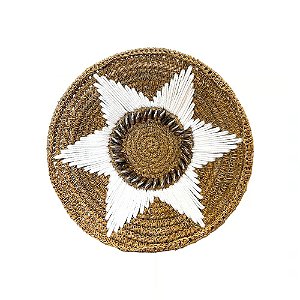 PRATO ARTESANAL ESTRELA COM CONCHA BALI 40CM