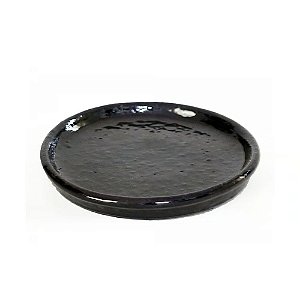 PRATO VIETNAMITA CERAMICA IMPORTADA REDONDO PRETO 33CM
