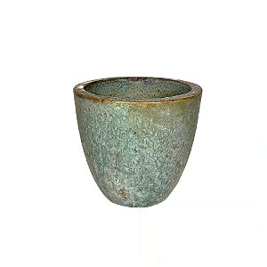 VASO VIETNAMITA DE CERAMICA IMPORTADO TOQUIO MUSGO PP D21XA25CM