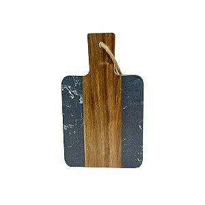 TABUA DE SERVIR MADEIRA E PEDRA 25CM
