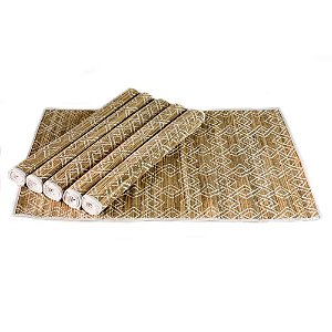 JOGO AMERICANO BATIK TRANCADO CONJUNTO COM 6