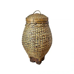 POTE DECORATIVO BALI BAMBU COM TAMPA