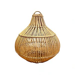 MINI LUMINARIA PENDENTE FIBRA RATTAN IMPORTADA NUSA DUA D27XA29CM