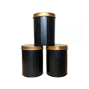 PORTA CONDIMENTOS EM METAL PRETO E COBRE TEA D11XA15CM