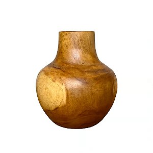 VASO MORINGA DECORATIVA EM MADEIRA NATURAL