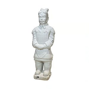GUERREIRO DE XIAN EM CERAMICA ESMALTADA BRANCA