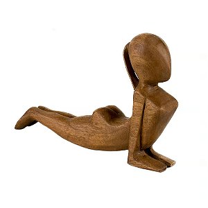 ESCULTURA YOGA BALI MADEIRA NATURAL 32CM