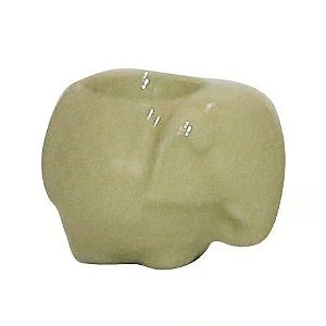 CASTICAL DECORATIVO EM PORCELANA ELEFANTE CREME