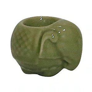CASTICAL DECORATIVO EM PORCELANA ELEFANTE VERDE