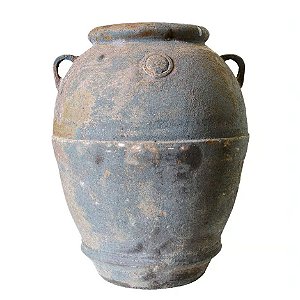 VASO VIETNAMITA DE CERAMICA IMPORTADO ATLAS ATLANTIS VERDETE D65XA82CM