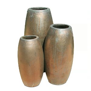 VASO VIETNAMITA DE CERAMICA IMPORTADO BALI BRONZE D43XA95CM