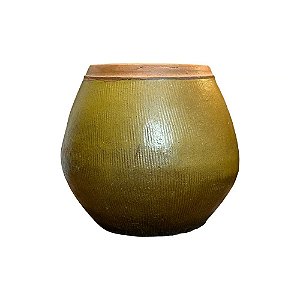 VASO RUSTICO DE CERAMICA IMPORTADO SEUL CARAMELO D55XA56CM