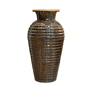VASO RUSTICO DE CERAMICA IMPORTADO PISA MESCLADO D40XA77CM